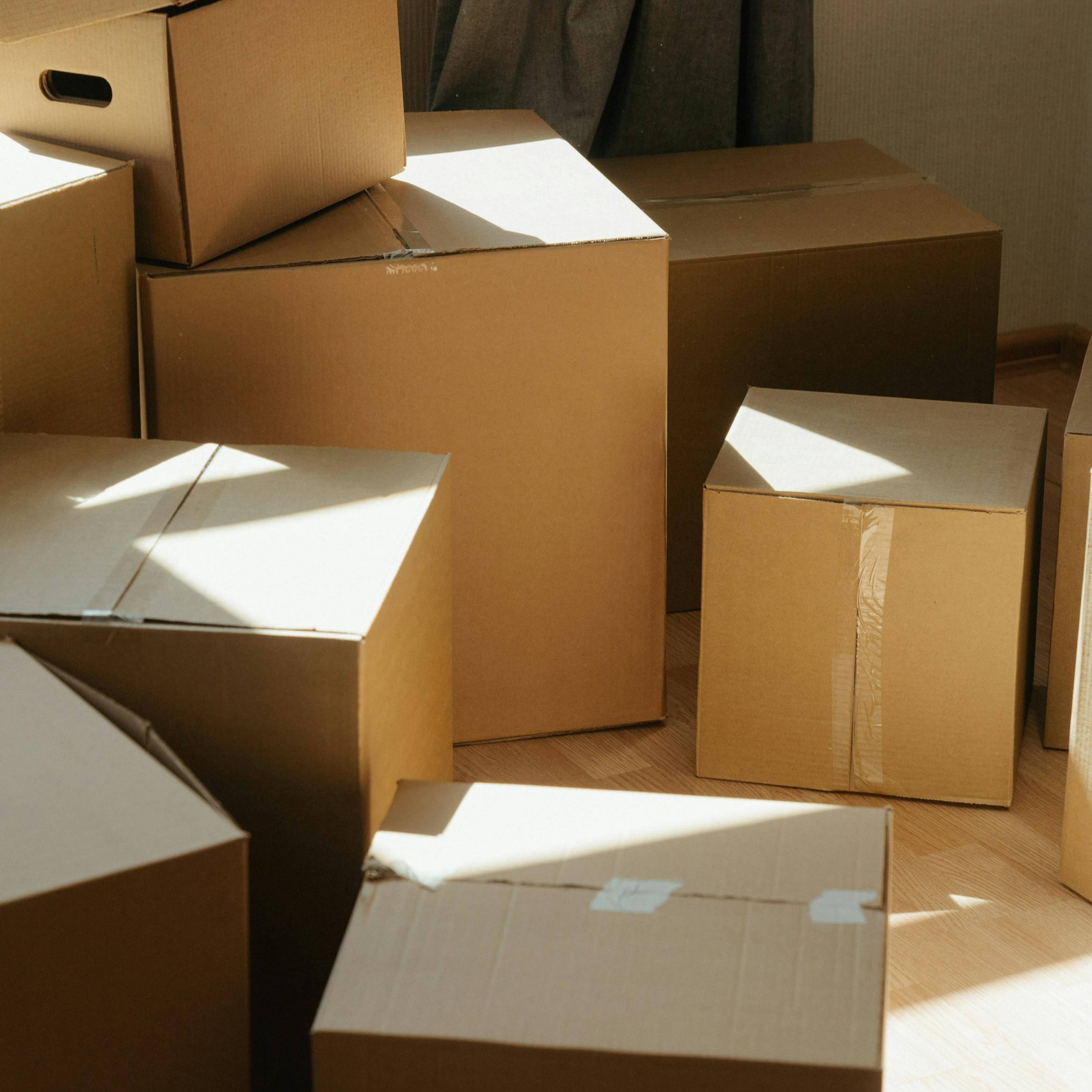 Boxes on conveyor